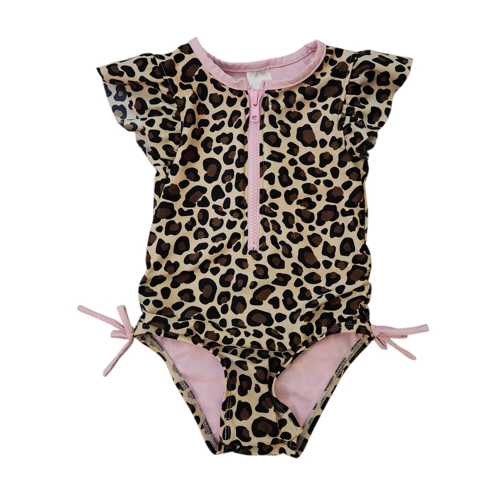 Cat & Jack Leopard Print SIZE 2T Swim One Piece - Pink and Brown